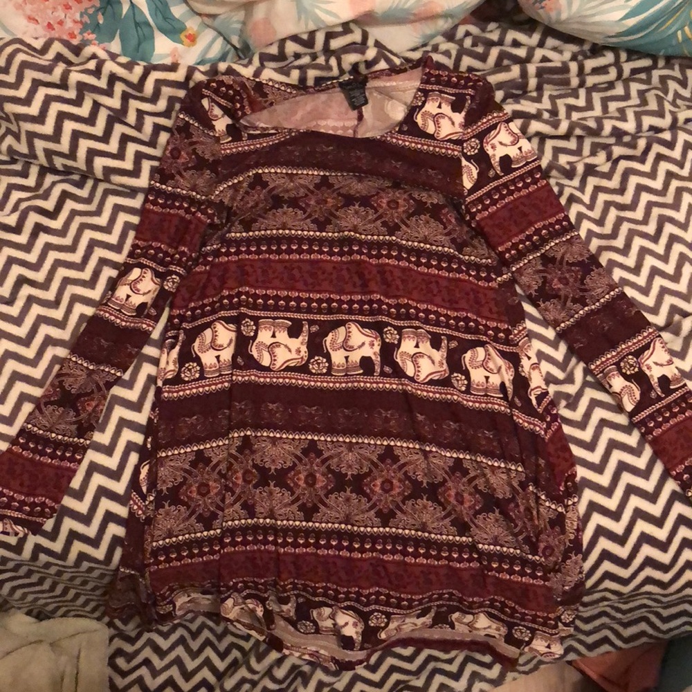 Rue 21 long sleeve elephant dress